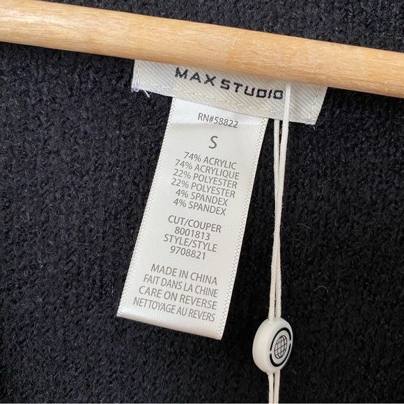 NWT Max Studio Black to Beige Colour Block Long Cardigan Sweater Stripe Soft - Picture 7 of 12